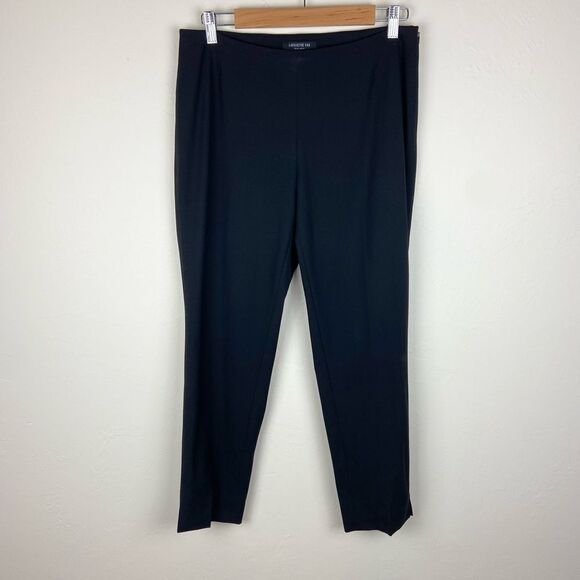 Lafayette 148 Crepe Wool-Blend Straight Leg Pant - Black - Picture 2 of 8